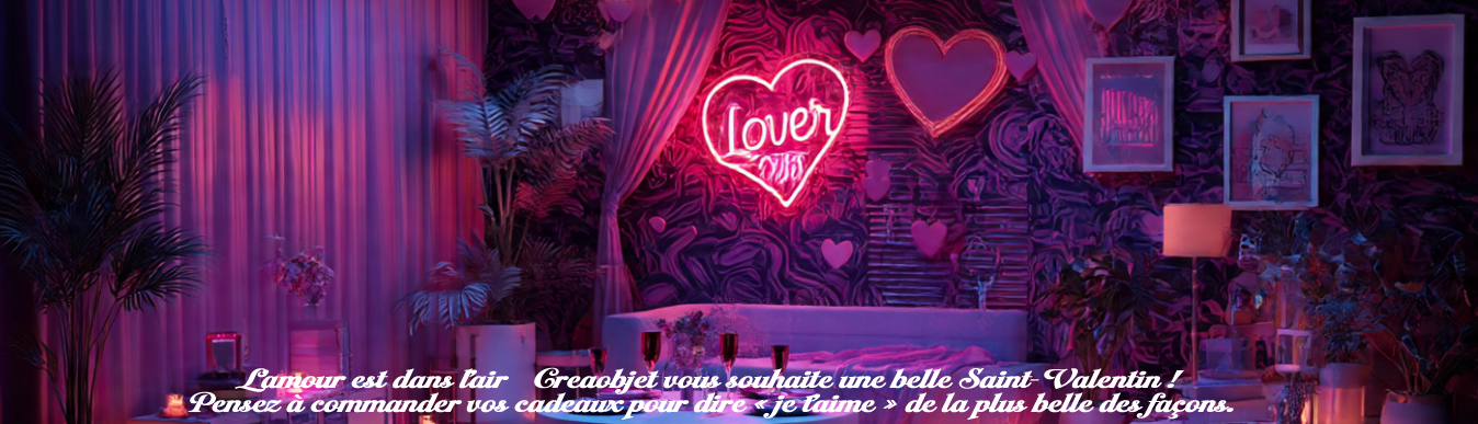 L’amour est dans l’air 💘Creaobjet vous souhaite une belle Saint-Valentin !  Pensez à commander vos cadeaux pour dire « je t’aime » de la plus belle des façons.