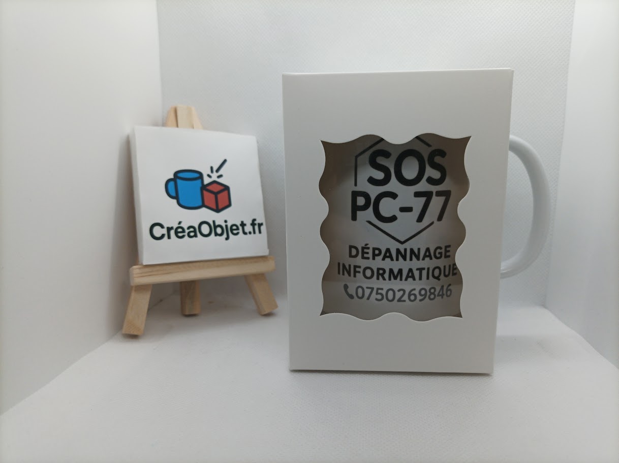 🎁 Boîte Cadeau pour Tasse avec Ruban