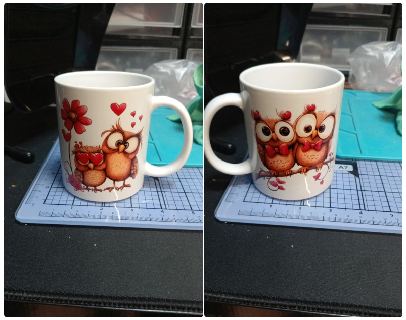 🦉✨ Tasse Saint-Valentin – Hibou Amoureux