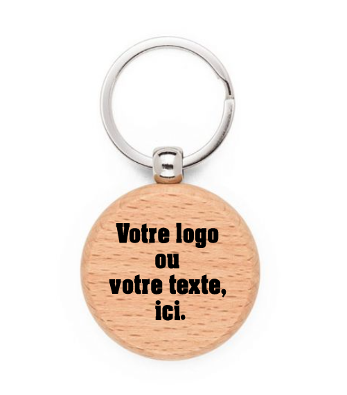 🔑 Lot de 5 Porte-clés Ronds en Bois de Hêtre – Personnalisables