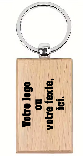 🔑 Lot de 5 Porte-clés Rectangulaires en Bois – Personnalisables