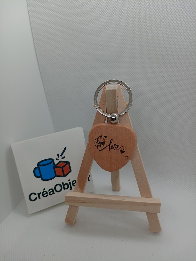 Lot de 10 porte-clés en bois personnalisés – Forme goutte