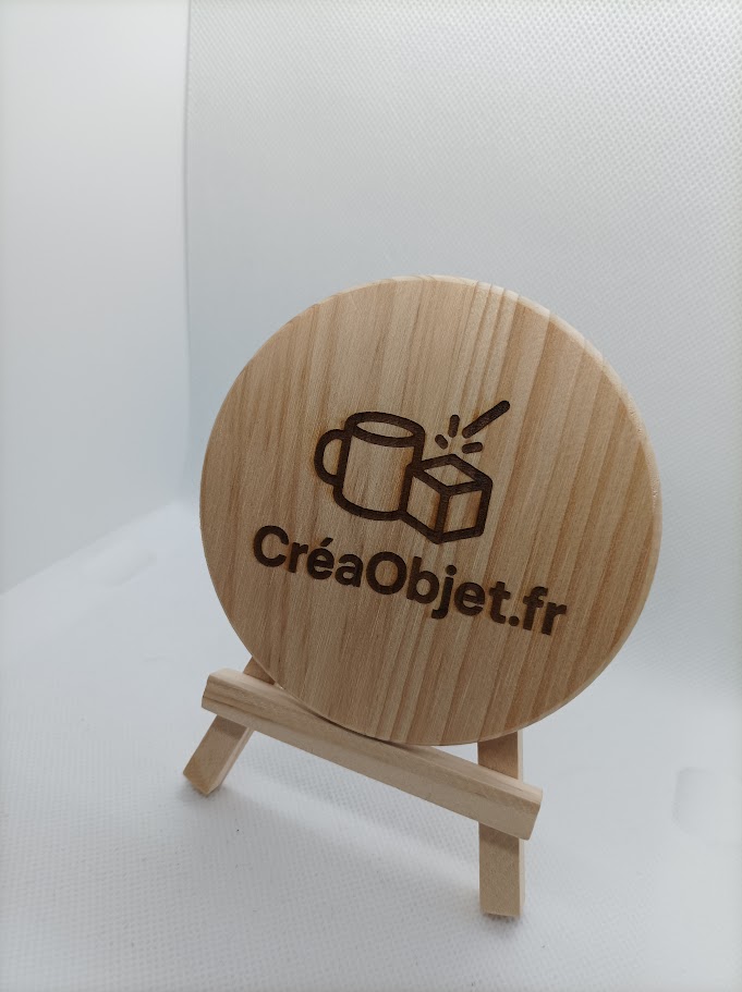 Lot de 5 Sous-verres ronds en bois personnalisés 🌿
