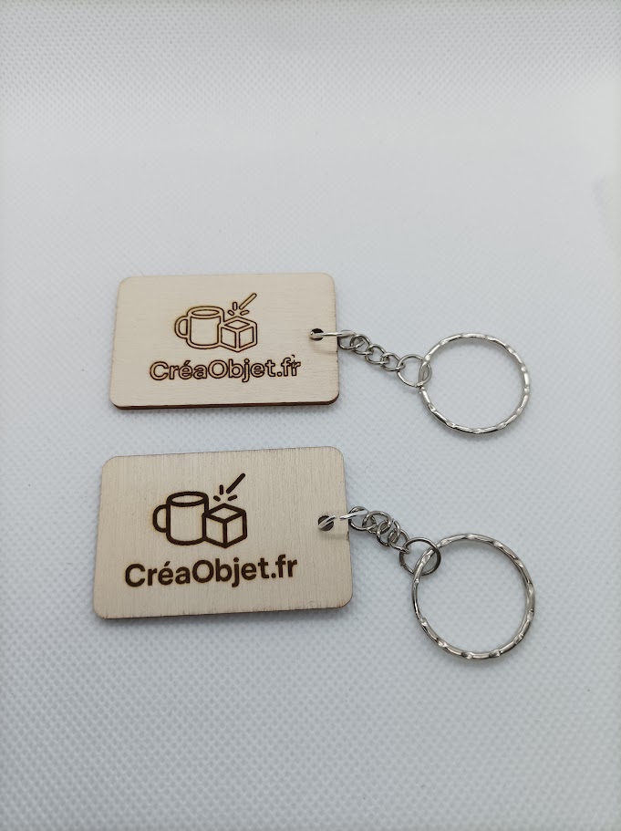 Lot de 10 porte-clés en bois personnalisés – porte-clés en bois vierges rectangulaires